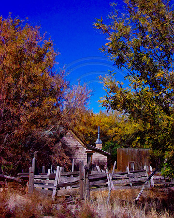 Cabin with blue chimney near Richfield