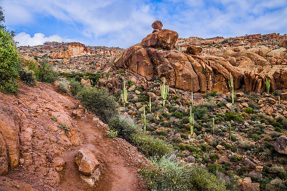 Approach to Fremont Saddle, Peralta Canyon Trail, Superstition Wilderness Area, Tonto National Forest, Arizona