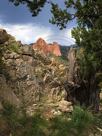 View north from the southeast corner of Garden of the Gods, Colorado Springs, Colorado