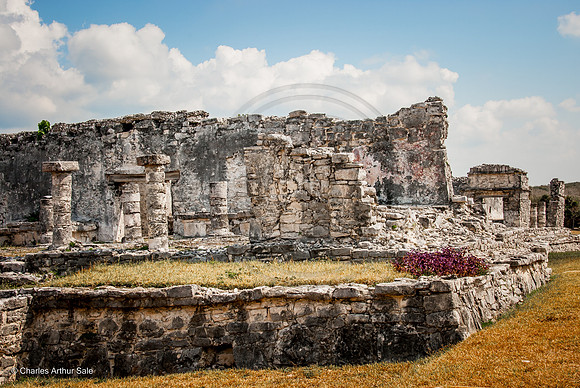 Corner of Casa de las Columnas, Maya ruins at Tulum
