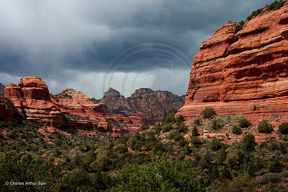 Storm advancing into Boynton Canyon,  Red Rock Secret Mountain Wilderness, Coconino National Forest, Arizona