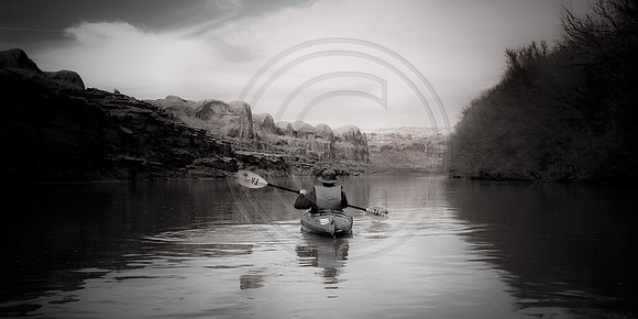 Stillwater kayaking on the Colorado River, Moab, Utah