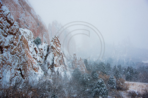 Snowstorm over Garden of the Gods, Colorado Springs