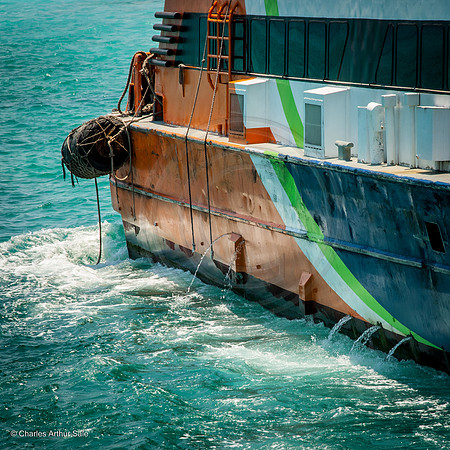 Stern of Mexico III in harbor of San Miguel de Cozumel, Quintana Roo