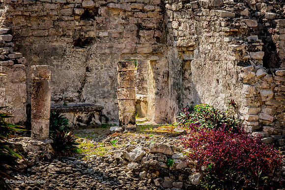 West alcove of Casa de las Columnas, Maya ruins at Tulum