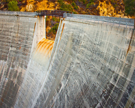Footbridge over dam spillway, Monrovia Canyon