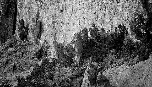 Base of climbing wall in Garden of the Gods, Colorado Springs