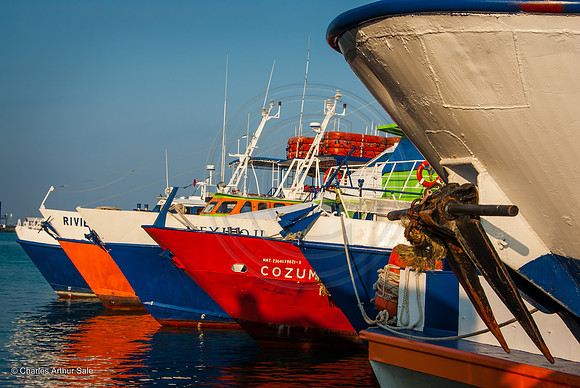 Boats in formation at San Miguel de Cozumel, Quintana Roo