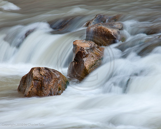 Cascade over rocks, Virgin River, Zion National Park