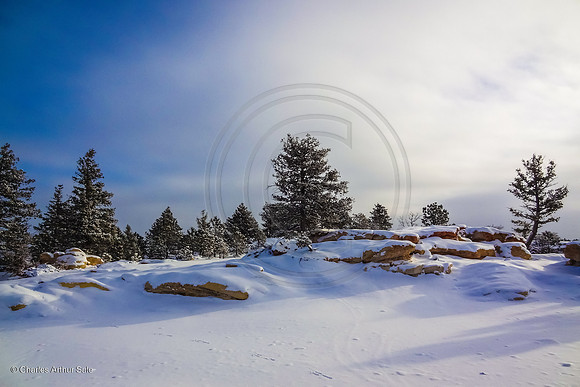 Morning shadows in snow, Ute Valley Park, Colorado Springs
