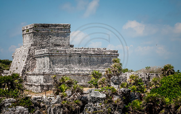 North and east walls of El Castillo, Maya ruins at Tulum
